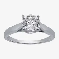 H-I / I1) Womens / CT. T.W. Lab Grown White Diamond 10K Gold Round Solitaire Engagement Ring