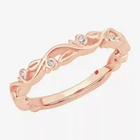 Diamond Accent Natural White 10K Rose Gold Wedding Band