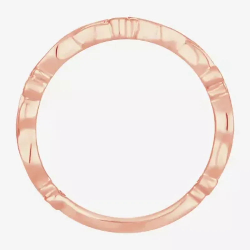 Diamond Accent Natural White 10K Rose Gold Wedding Band