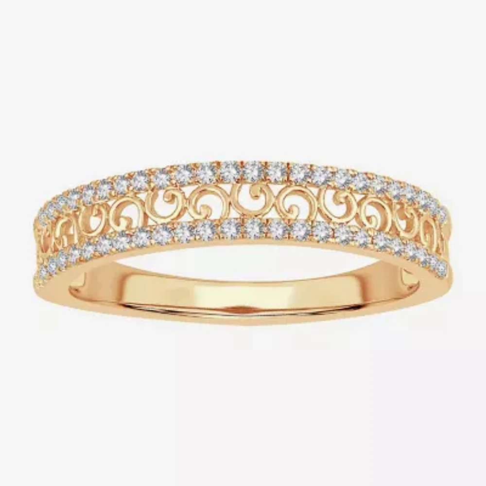 1/5 CT. Natural White Diamond 10K Gold Anniversary Wedding Band