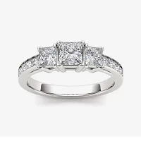 2 CT.T.W. Natural Diamond 14K White Gold 3-Stone Engagement Ring