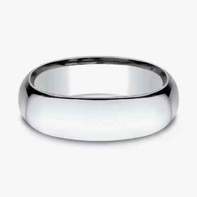 Mens 14K White Gold 7MM Light Comfort-Fit Wedding Band