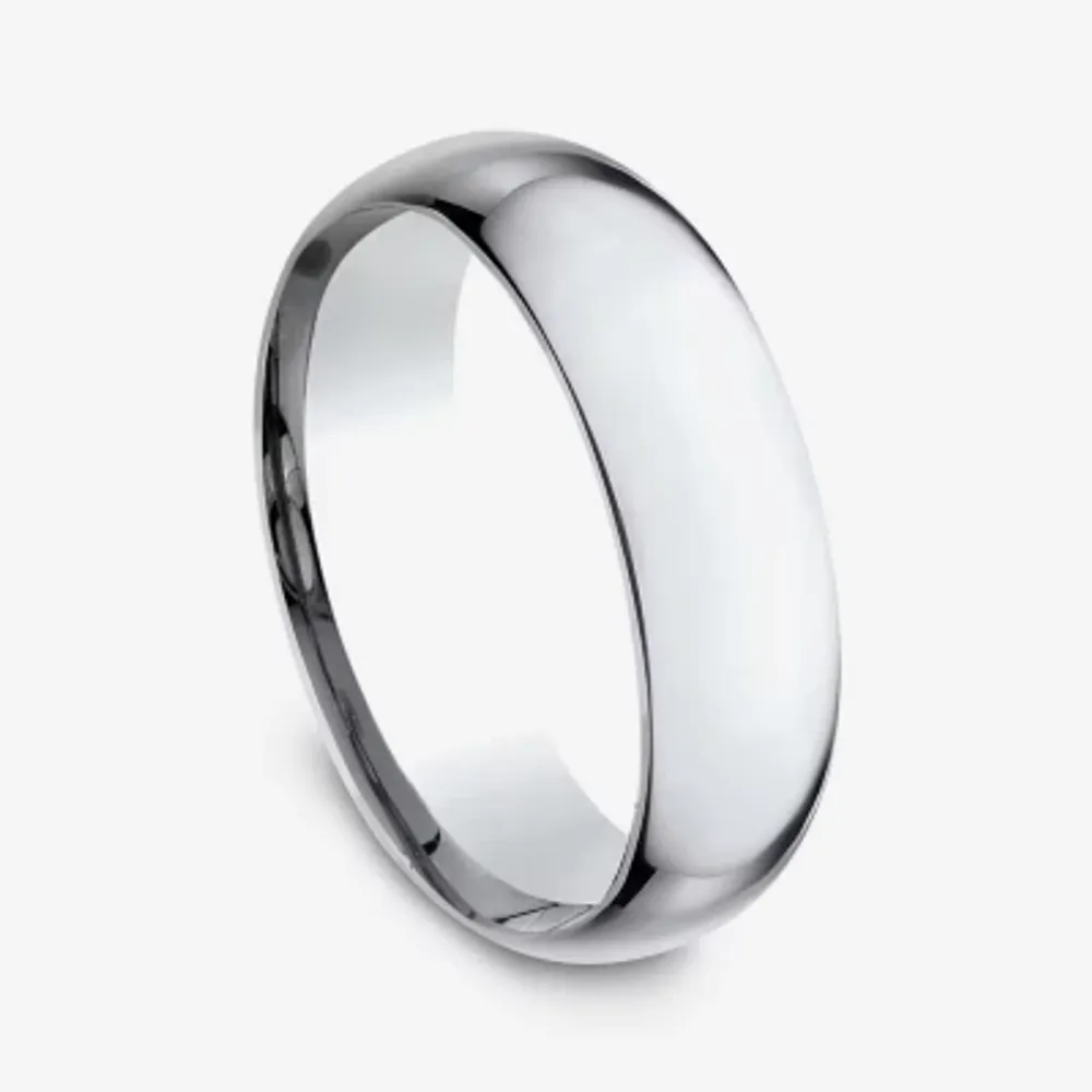 Mens 14K White Gold 7MM Light Comfort-Fit Wedding Band