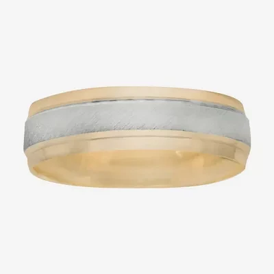  Men’s 6mm Two-Tone Gold Wedding Band