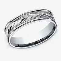 6MM 10K White Gold Wedding Band