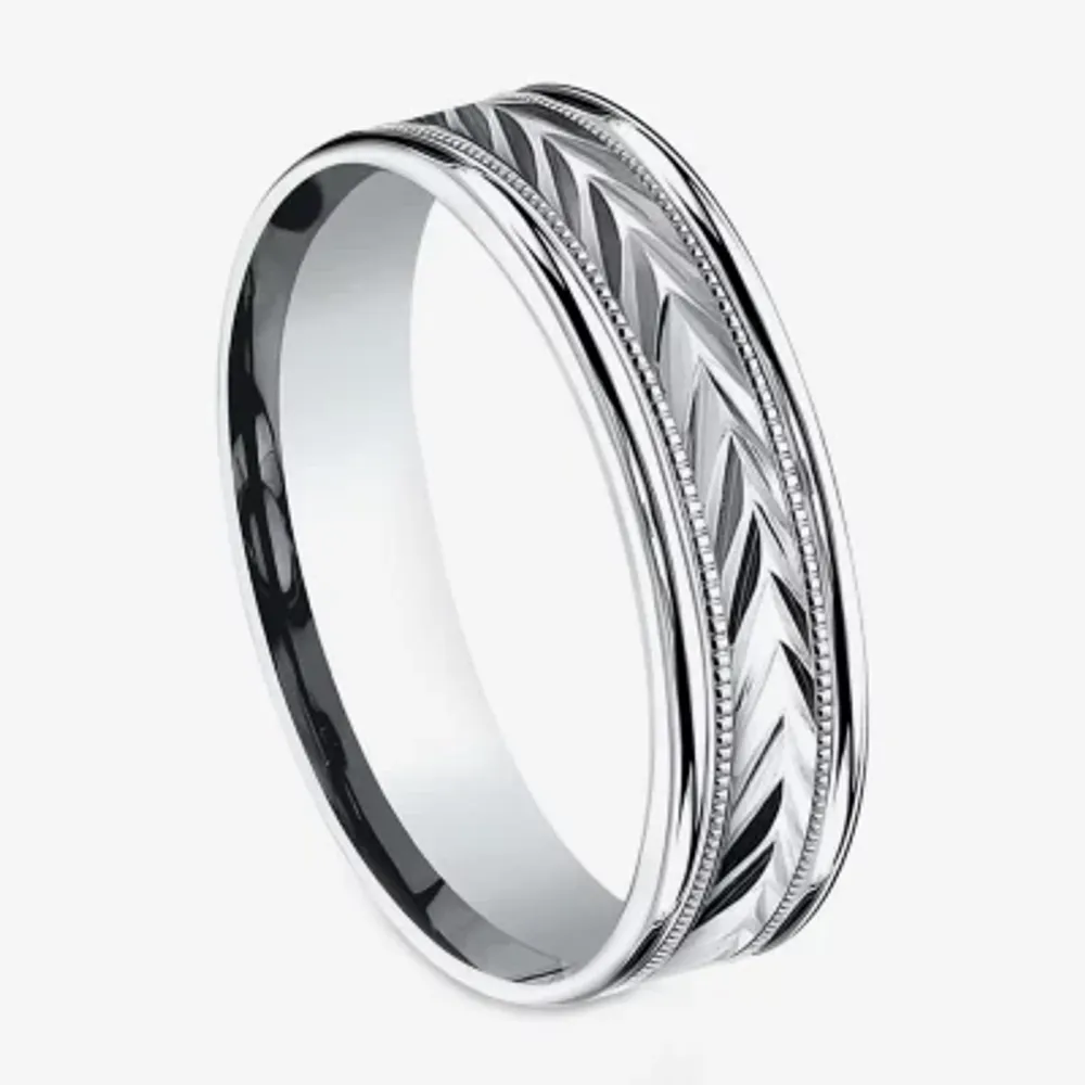 6MM 10K White Gold Wedding Band