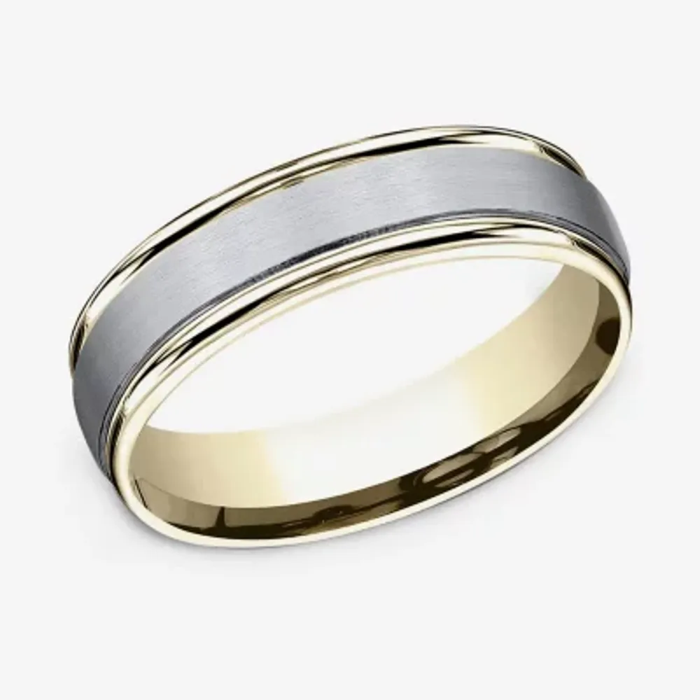 6MM 10K Two Tone Gold Wedding Band