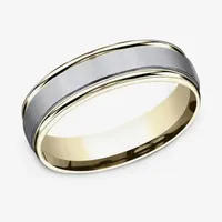 6MM 10K Two Tone Gold Wedding Band