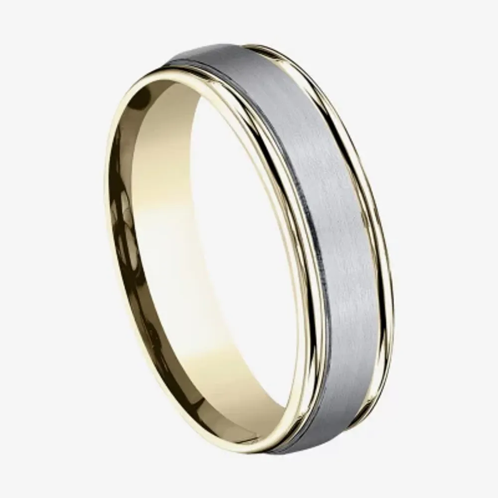 6MM 10K Two Tone Gold Wedding Band