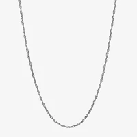 14K White Gold 20" Sparkle Singapore Chain Necklace