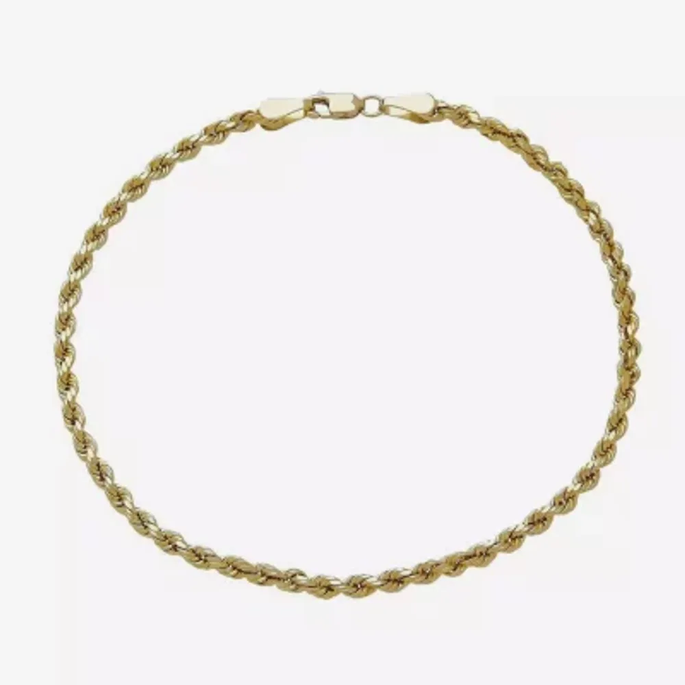 14K Yellow Gold 3mm Rope Chain Bracelet