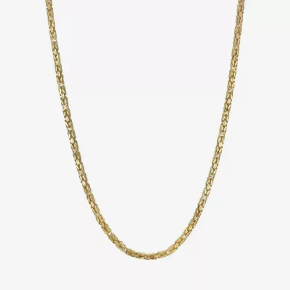 14K Gold 22 Inch Semisolid Byzantine Chain Necklace