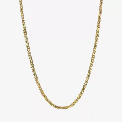 14K Gold 22 Inch Semisolid Byzantine Chain Necklace