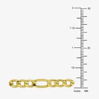 Made in Italy 18K Gold 8 1/2 Inch Hollow Figaro Chain Bracelet