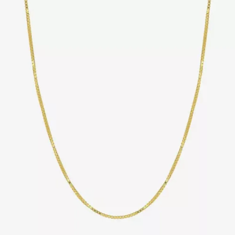 Made in Italy 18K Gold Inch Solid Box Chain Necklace