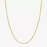 Made in Italy 18K Gold 18 Inch Solid Box Chain Necklace