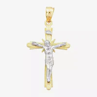 Unisex Adult 14K Two-Tone Gold Crucifix Cross Pendant