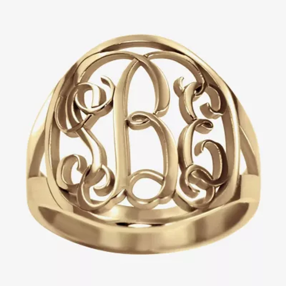 Personalized 18mm Vine Monogram Ring