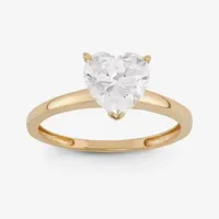 DiamonArt® Womens / CT. T.W. Lab Created White Cubic Zirconia 10K Gold Engagement Ring