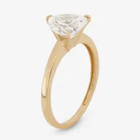 DiamonArt® Womens / CT. T.W. Lab Created White Cubic Zirconia 10K Gold Engagement Ring