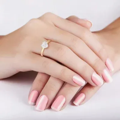 DiamonArt® Womens / CT. T.W. Lab Created White Cubic Zirconia 10K Gold Engagement Ring