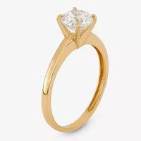 DiamonArt® Womens 1 CT. T.W. Lab Created White Cubic Zirconia 10K Gold Engagement Ring