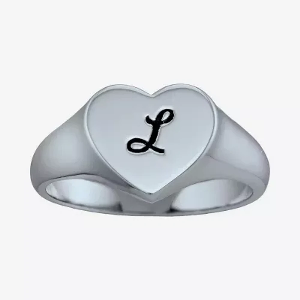 Personalized Initial Heart Ring