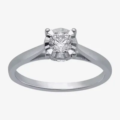 (H-I / I1) Womens 1/2 CT. T.W. Lab Grown White Diamond 10K Gold Round Solitaire Engagement Ring