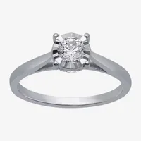 (H-I / I1) Womens 1/2 CT. T.W. Lab Grown White Diamond 10K Gold Round Solitaire Engagement Ring