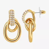 JS Jessica Simpson Gold Tone Glass Drop Earrings