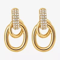 JS Jessica Simpson Gold Tone Glass Drop Earrings
