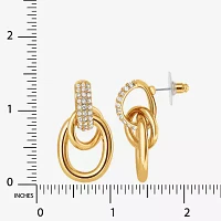 JS Jessica Simpson Gold Tone Glass Drop Earrings