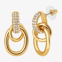 JS Jessica Simpson Gold Tone Glass Drop Earrings