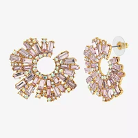 JS Jessica Simpson Gold Tone Glass Drop Earrings