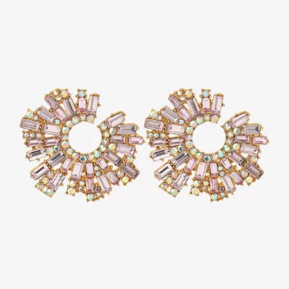 JS Jessica Simpson Gold Tone Glass Drop Earrings