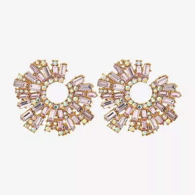 JS Jessica Simpson Gold Tone Glass Drop Earrings