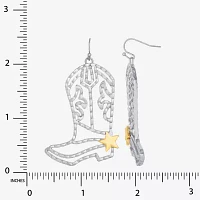 JS Jessica Simpson Gold Tone Boot Drop Earrings