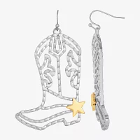 JS Jessica Simpson Gold Tone Boot Drop Earrings