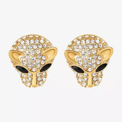 JS Jessica Simpson Gold Tone Leopard Glass Drop Earrings