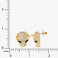 JS Jessica Simpson Gold Tone Leopard Glass Drop Earrings