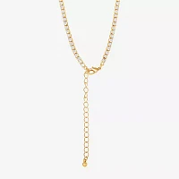 JS Jessica Simpson Gold Tone Womens Glass Alloy Pendant Necklaces
