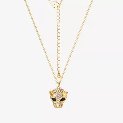 JS Jessica Simpson Gold Tone Leopard Womens Multi Color Glass Alloy Pendant Necklaces