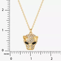 JS Jessica Simpson Gold Tone Leopard Womens Multi Color Glass Alloy Pendant Necklaces