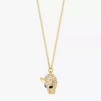 JS Jessica Simpson Gold Tone Leopard Womens Multi Color Glass Alloy Pendant Necklaces