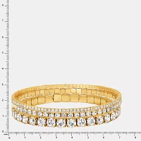 JS Jessica Simpson Gold Tone 3-pc. Glass Bracelet Set