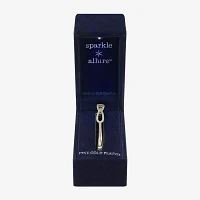 Sparkle Allure Cubic Zirconia Gold Tone 14K Gold Over Brass Bow Bangle Bracelet