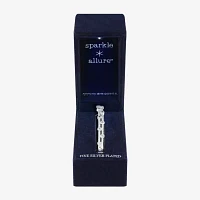 Sparkle Allure Cubic Zirconia Silver Tone Pure Silver Over Brass Round Bangle Bracelet