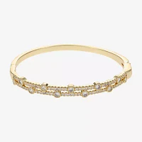 Sparkle Allure 14K Gold Over Brass Round Bangle Bracelet