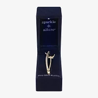 Sparkle Allure Cubic Zirconia Gold Tone 14K Gold Over Brass Butterfly Bangle Bracelet