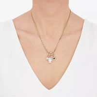 Womens White Cultured Freshwater Pearl 14K Gold Over Silver Evil Eye Hamsa Pendant Necklaces